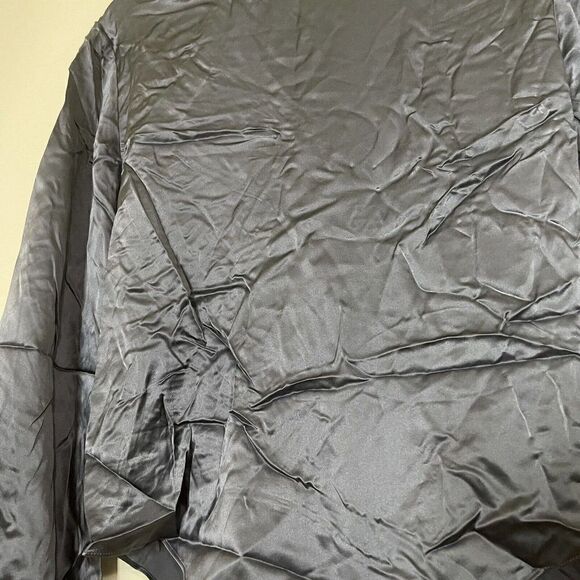 NWT! Cinq à Sept "Jordy" luxe Silk Cowl blouse Blue Shadow crossover strap Small - Picture 6 of 8